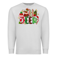 Dove Grey oh deer reindeer Premium Sweatshirt - MaliasSmallBusiness