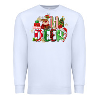 White oh deer reindeer Premium Sweatshirt - MaliasSmallBusiness