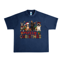 Navy merry christmas chihuahua pitbull pug dachshund Urban Heavy Tee - JahusDesignShop