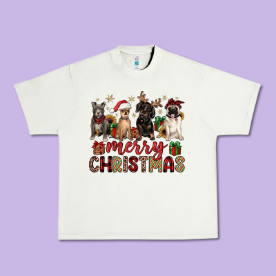 Merry Christmas Chihuahua Pitbull Pug Dachshund Urban Heavy Tee Designed By Jahusdesignshop
