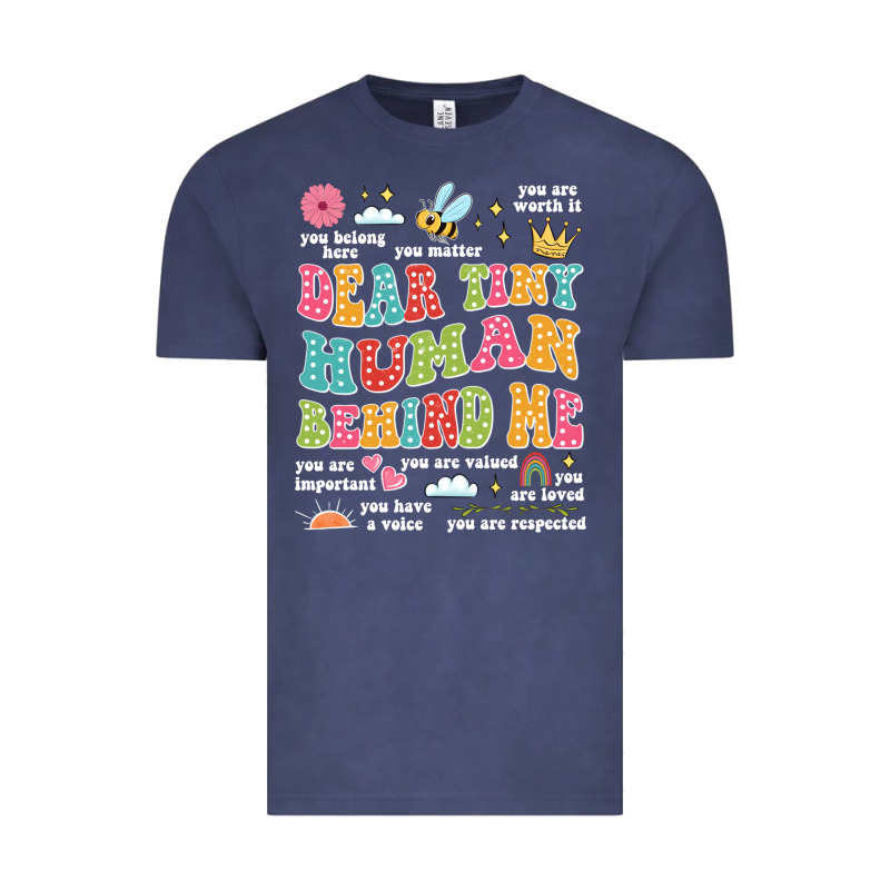 Customized Teacher Dear Tiny Human Behind Me Back Vintage Tee by JahusDesignShop | Teevron