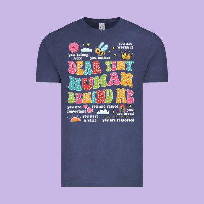 Customized Teacher Dear Tiny Human Behind Me Back Vintage Tee Designed By Jahusdesignshop