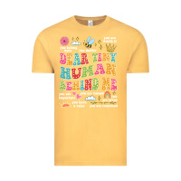 Vintage Mustard customized teacher dear tiny human behind me back Vintage Tee - JahusDesignShop