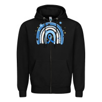 Black in april wear blue autism awareness Zipper Hoodie - MaliasSmallBusiness