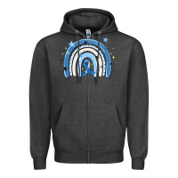 Charcoal Heather in april wear blue autism awareness Zipper Hoodie - MaliasSmallBusiness
