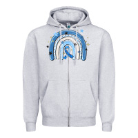 Heather Grey in april wear blue autism awareness Zipper Hoodie - MaliasSmallBusiness