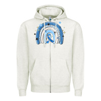 Oatmeal Heather in april wear blue autism awareness Zipper Hoodie - MaliasSmallBusiness