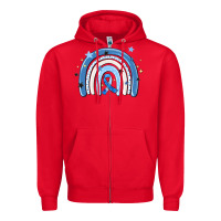 Red in april wear blue autism awareness Zipper Hoodie - MaliasSmallBusiness