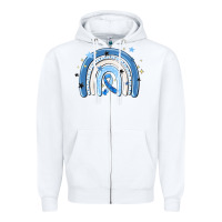 White in april wear blue autism awareness Zipper Hoodie - MaliasSmallBusiness