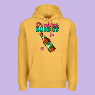 Drinking Buddies Beer Bottle Premium Hoodie Designed By Jasminsmagicworld