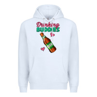 White drinking buddies beer bottle Premium Hoodie - Jasminsmagicworld