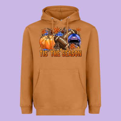 Tis The Season Football Heavyweight Hoodie Designed By Nancycooperartshop