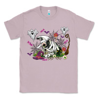 Lilac halloween cow and ghosts Classic Tee - AdoDesignShop