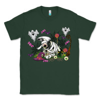 Sports Green halloween cow and ghosts Classic Tee - AdoDesignShop