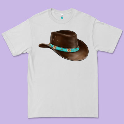 Cowboy Cap Premium Tee Designed By Barkaloodesign