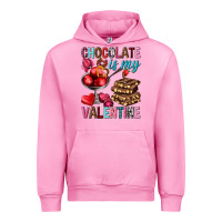 Fuchsia Pink Chocolate is my valentine Valentine's Day Urban Hoodie - HowdyJamesFarm
