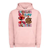 Pigment Salmon Chocolate is my valentine Valentine's Day Urban Hoodie - HowdyJamesFarm