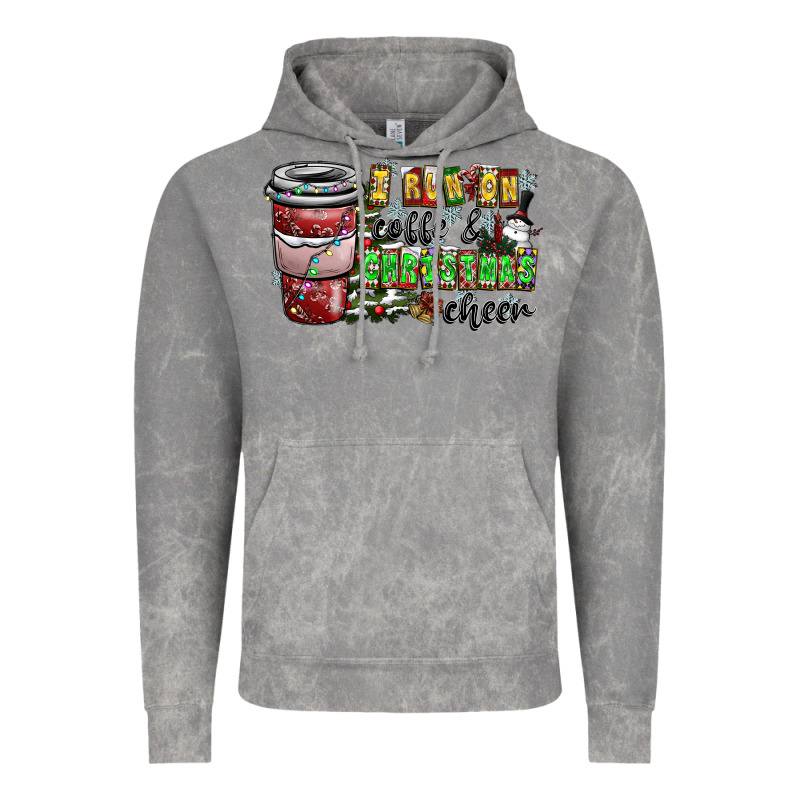 I Run On Coffee And Christmas Cheer Vintage Hoodie by CowhideDigitalArt | Teevron