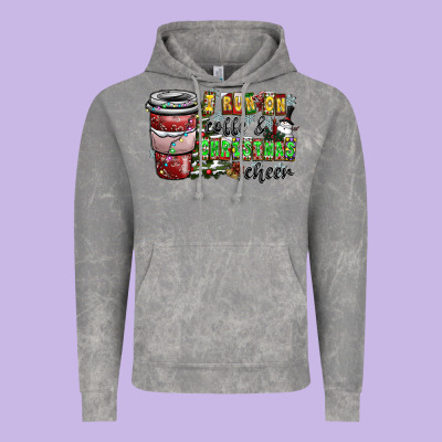 I Run On Coffee And Christmas Cheer Vintage Hoodie Designed By Cowhidedigitalart