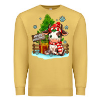 Antique Gold merry christmas cow Premium Sweatshirt - MaliasSmallBusiness