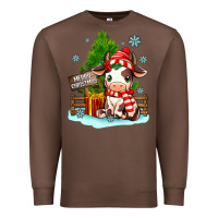 Chestnut merry christmas cow Premium Sweatshirt - MaliasSmallBusiness