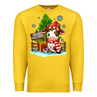 Lemon merry christmas cow Premium Sweatshirt - MaliasSmallBusiness