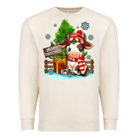 Sandshell merry christmas cow Premium Sweatshirt - MaliasSmallBusiness