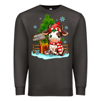 Smoke merry christmas cow Premium Sweatshirt - MaliasSmallBusiness