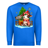 True Royal merry christmas cow Premium Sweatshirt - MaliasSmallBusiness