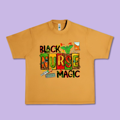 Black Nurse Magic Urban Heavy Tee Designed By Adodesignshop
