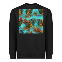 Black rooster and sunflowers seamless pattern Heavyweight Sweatshirt - HRA Design Shop