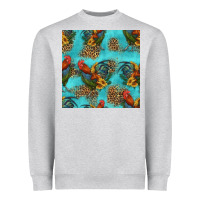 Heather Grey rooster and sunflowers seamless pattern Heavyweight Sweatshirt - HRA Design Shop