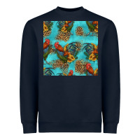 Navy rooster and sunflowers seamless pattern Heavyweight Sweatshirt - HRA Design Shop