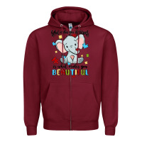 Burgundy what makes you different is what makes you beautif Zipper Hoodie - MaliasSmallBusiness