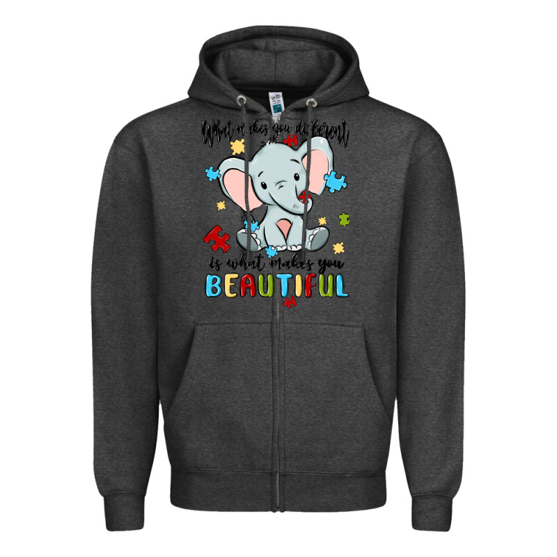 What Makes You Different Is What Makes You Beautif Zipper Hoodie by MaliasSmallBusiness | Teevron