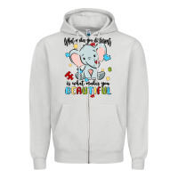 Dove Grey what makes you different is what makes you beautif Zipper Hoodie - MaliasSmallBusiness