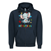 Navy what makes you different is what makes you beautif Zipper Hoodie - MaliasSmallBusiness