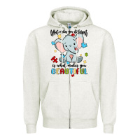 Oatmeal Heather what makes you different is what makes you beautif Zipper Hoodie - MaliasSmallBusiness