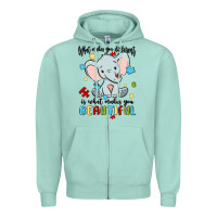 Seafoam what makes you different is what makes you beautif Zipper Hoodie - MaliasSmallBusiness