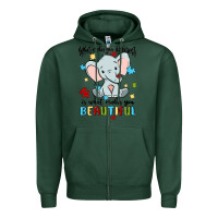 Sports Green what makes you different is what makes you beautif Zipper Hoodie - MaliasSmallBusiness