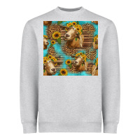 Heather Grey goat sunflowers seamless pattern Heavyweight Sweatshirt - HRA Design Shop