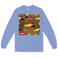 Colony Blue asphalt paver seamless pattern Long Sleeve Tee - BundleAndBundleShop
