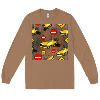 Asphalt Paver Seamless Pattern Long Sleeve Tee | Teevron