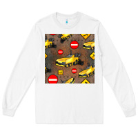 White asphalt paver seamless pattern Long Sleeve Tee - BundleAndBundleShop