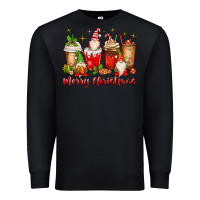 Black merry christmas gnomes coffee cups Premium Sweatshirt - MaliasSmallBusiness
