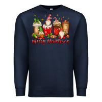 Navy merry christmas gnomes coffee cups Premium Sweatshirt - MaliasSmallBusiness