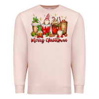 Pale Pink merry christmas gnomes coffee cups Premium Sweatshirt - MaliasSmallBusiness