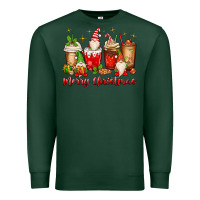 Sports Green merry christmas gnomes coffee cups Premium Sweatshirt - MaliasSmallBusiness