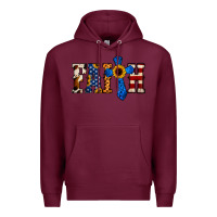 Burgundy faith  th of july cross Premium Hoodie - Jasminsmagicworld