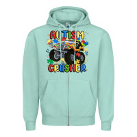 Seafoam autism crusher Zipper Hoodie - MaliasSmallBusiness